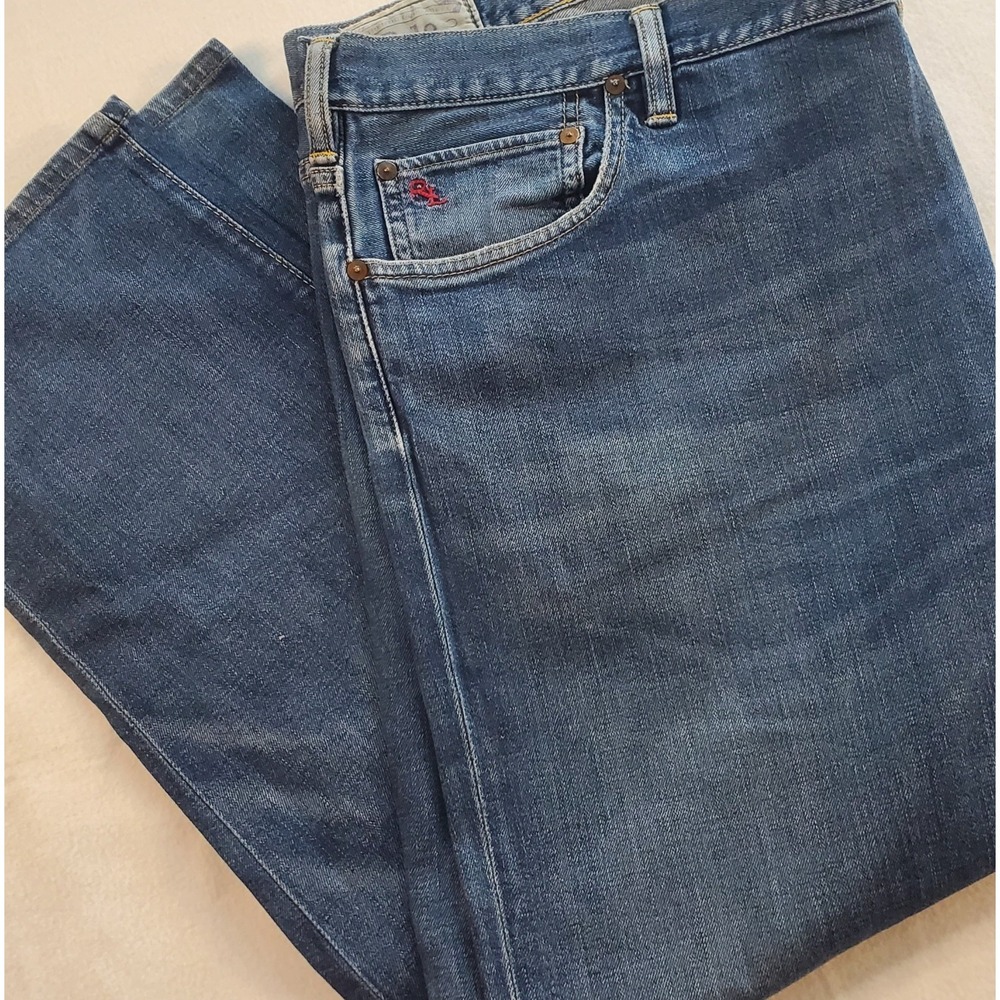 Polo Ralph Lauren Jeans Mens Size 46B x 30 Blue Hampton Straight Measure 44 X 25